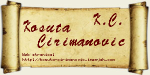 Košuta Ćirimanović vizit kartica